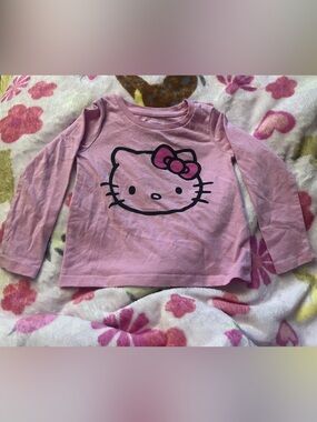 Hello Kitty Pink Long Sleeve Tee with Bow Graphic